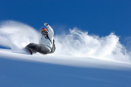 单板滑雪，单板滑雪，滑雪，下降，冬天，雪，山，运动