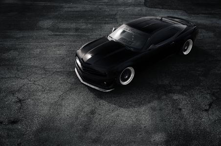 雪佛兰，超级跑车，黑色和白色背景