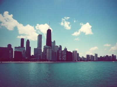 芝加哥，芝加哥，美国，摩天大楼，高层，密歇根，伊利诺伊