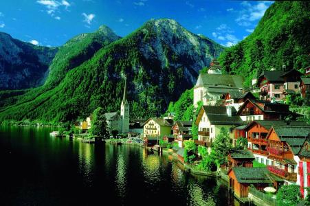 奥地利，自然，美丽，哈尔施塔特，山，自然，karsevo