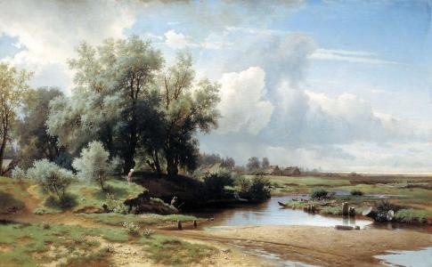Kamenev列夫Lvovich，景观，绘画