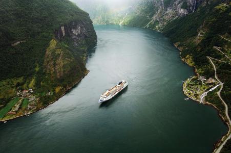 照片，顶部，挪威，峡湾，镇，船，班轮，山，美丽，超级照片，路，蛇纹石