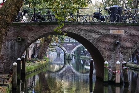 阿姆斯特丹，荷兰，城市，运河，桥，美丽