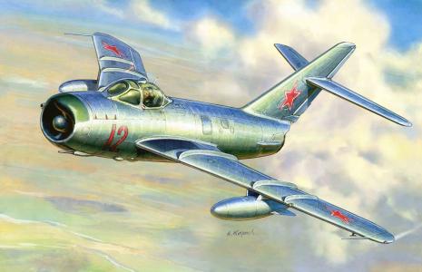 艺术，战斗机，苏联，米格-17，飞机，喷气式飞机