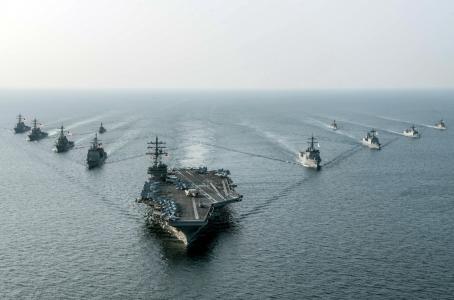 舰艇，航空母舰，舰队，军队，武器，美国陆军，罗纳德·里根，中队，日本海