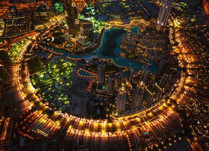 城市，迪拜，阿联酋，晚上，美丽