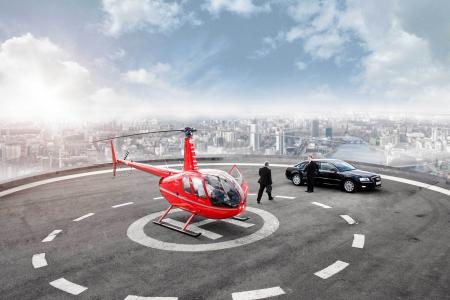 直升机，平台，直升机，奥迪，摩天大楼，审计