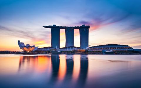 新加坡，建筑物，水，建筑，酒店，海湾