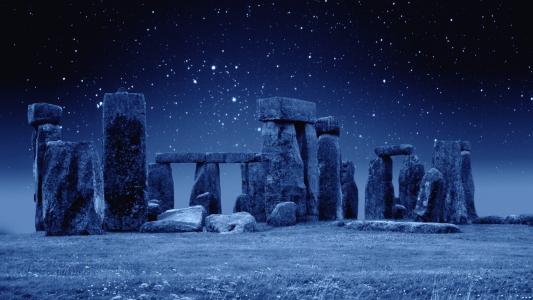 巨石阵，石，威尔特郡，英格兰，照片，星星，天空，性质