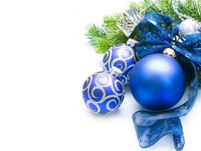 新年，新年，圣诞树，假期，球，玩具，蓝色，弓