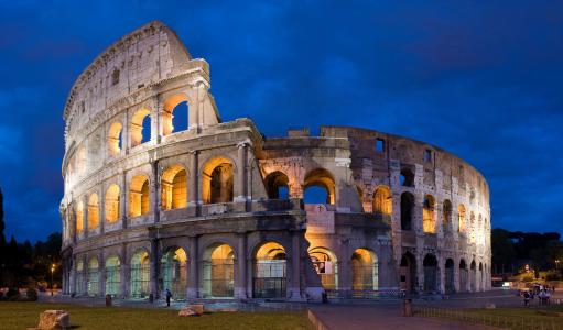 罗马斗兽场，罗马，意大利，体育馆，rom，晚上，天空