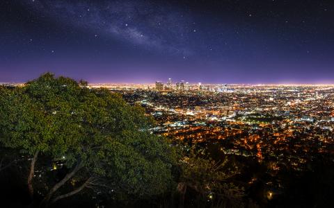 格里菲斯天文台，洛杉矶，城市，全景。