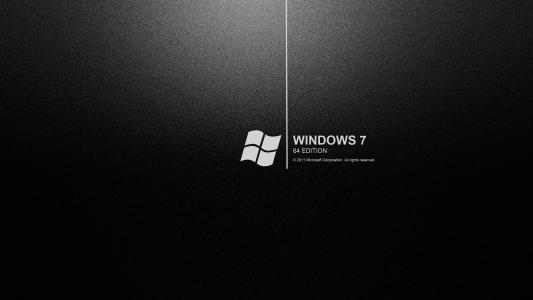 黑色背景，公司标志，Windows 7