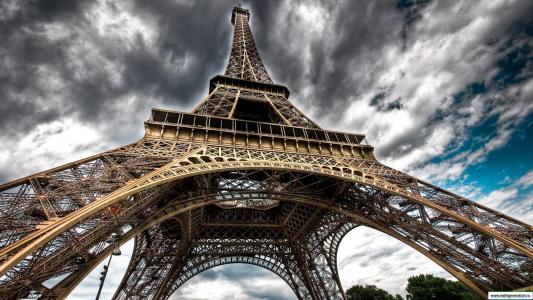 埃菲尔铁塔 - 巴黎，铁，纪念碑，天空，建筑