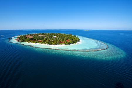 马尔代夫，碧水，天堂岛，海，休息