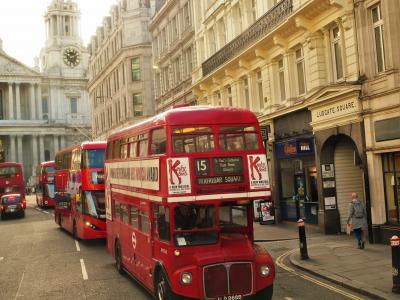 伦敦，街道，巴士，复古