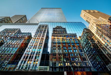 反射，灯笼，建筑物，摩天大楼，纽约市，纽约