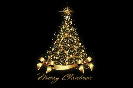 金，树，圣诞节，圣诞快乐，新年，新年，圣诞节，圣诞树