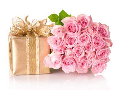 盒子，鲜花，礼物，玫瑰。