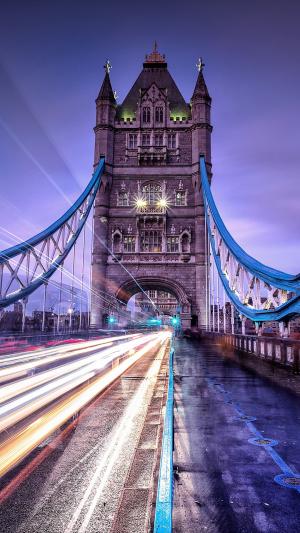 绚丽伦敦塔桥夜景风光