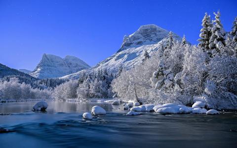 冬天，自然，河流