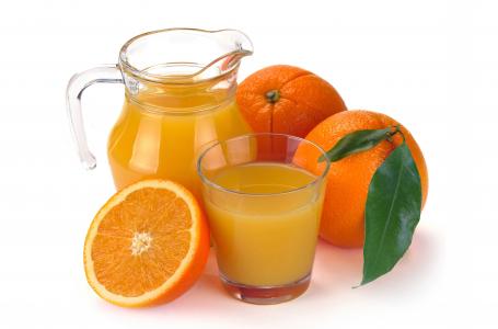 橙汁，水罐，玻璃，果汁，橘子