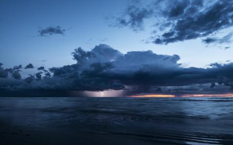 照片，海，雷暴，美丽，闪电