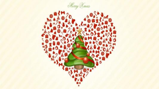 明星，心，新的一年，圣诞快乐，圣诞树，玩具