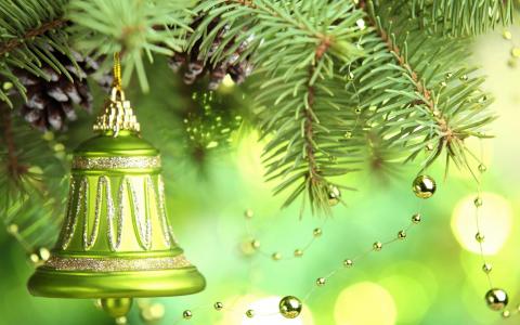 装饰品，圣诞节，背景，圣诞树，视锥细胞，贝尔，新的一年