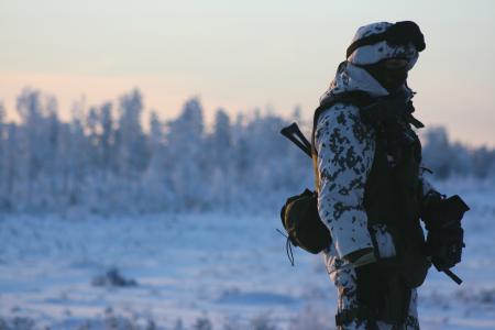 雪，武器，冬天，士兵