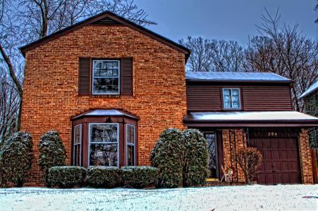 房子，冬天，雪，圣诞节