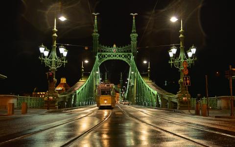夜晚的城市，灯光，布达佩斯