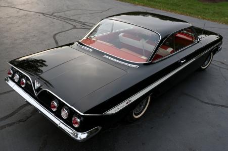 雪佛兰，1961年，飞羚，348,350，惠普，运动，轿跑车，返回，黑色，经典