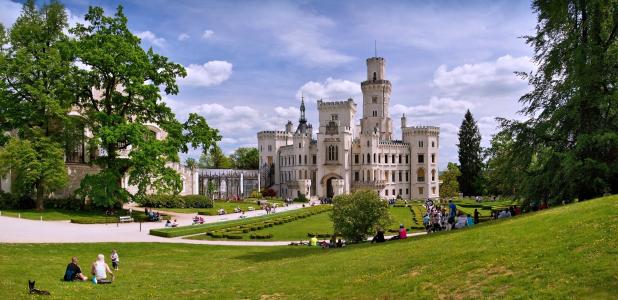 城堡，公园，捷克共和国