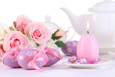复活节，复活节，蜡烛，假期，鸡蛋，粉红色