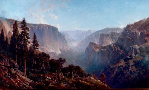 绘画，绘画，狂野的西部，西部，山，森林，瀑布，德州，峡谷，峡谷