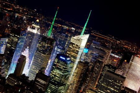 美国，光，晚上，纽约，城市，纽约，城市，美国，摩天大楼