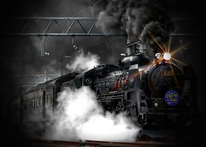 火车，蒸汽火车，火车，蒸汽