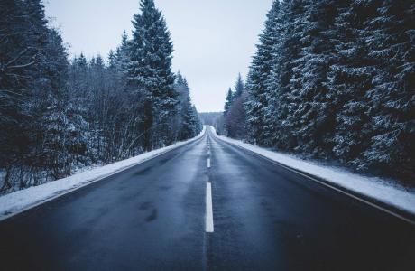 自然，道路，冬天，灰色背景，美丽