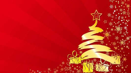 圣诞树，礼物，新的一年，雪花