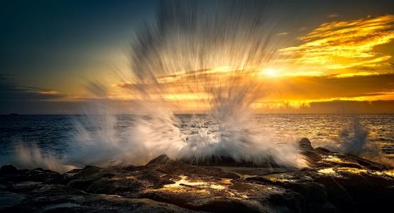 自然，天空，海，海滩惠特利湾，摄影师雷·比尔克利夫