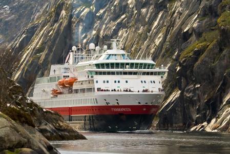 船，岩石，峡湾，挪威