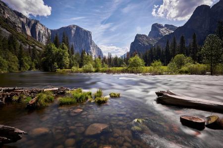 自然，景观，美国，加利福尼亚州，优胜美地，优胜美地，国家公园，山，森林，河流，石头
