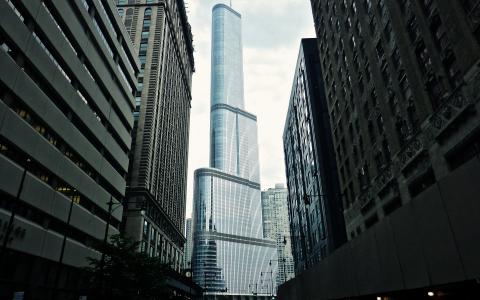 中心，伊利诺伊，芝加哥，美国，芝加哥，美国，美国，建筑物，摩天大楼，天空，摩天大楼