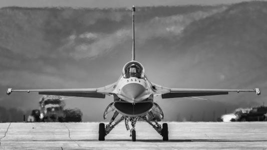飞机，战斗机，F-16，战斗，猎鹰，在前面