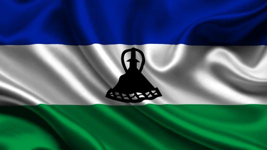 莱索托王国，国旗，3d，莱索托王国，国旗