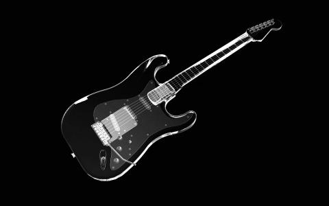 电吉他，字符串，黑色的背景
