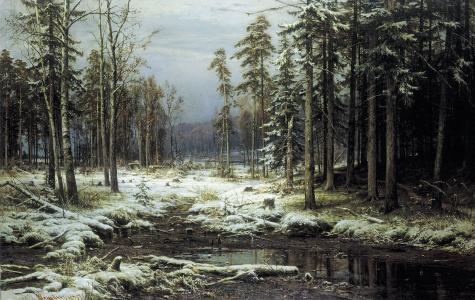 Shishkin，第一场雪，绘画