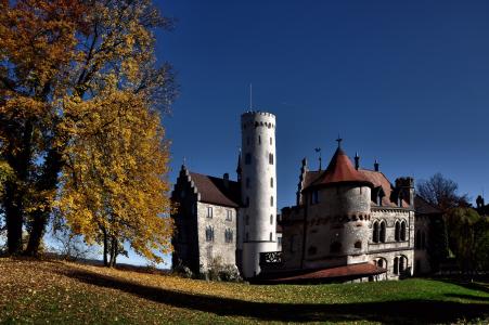 叶子，城堡，秋天