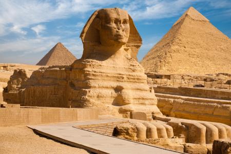 埃及，开罗，古代，建筑，狮身人面像，金字塔，美丽